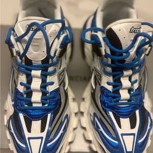 Balenciaga Men's Track Sneakers in Blue and White